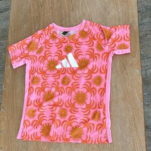 Adidas Kids Rashguard - Pink and Orange Floral